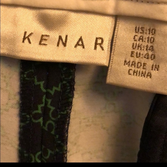 Kenar Navy and Green Crop Pant - Picture 3 of 4